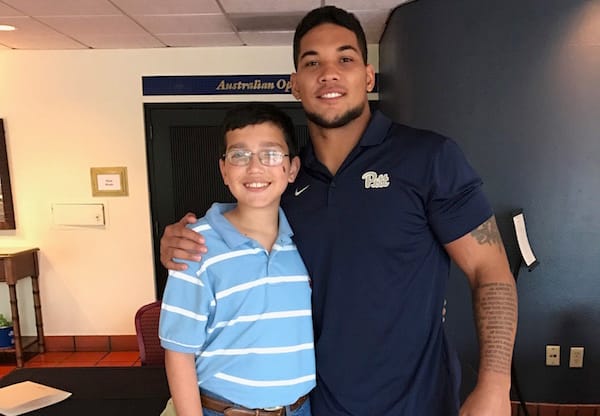 Kid Reporter Dylan Goldman and James Conner